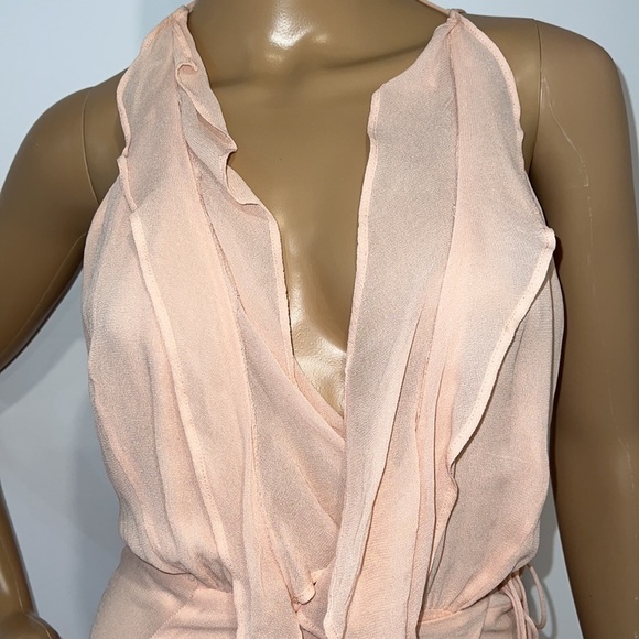 REFORMATION Blush Maxi Flowy Cocktail Special Event Wrap Dress size XS - Picture 7 of 15